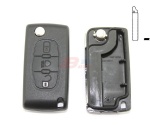 CITROEN 3B FLIP KEY SHELL WITH HU83 BLADE