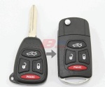 CHRYSLER 3+1B FLIP KEY SHELL WITH BATTERY HOLDER